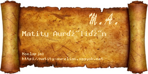 Matity Aurélián névjegykártya